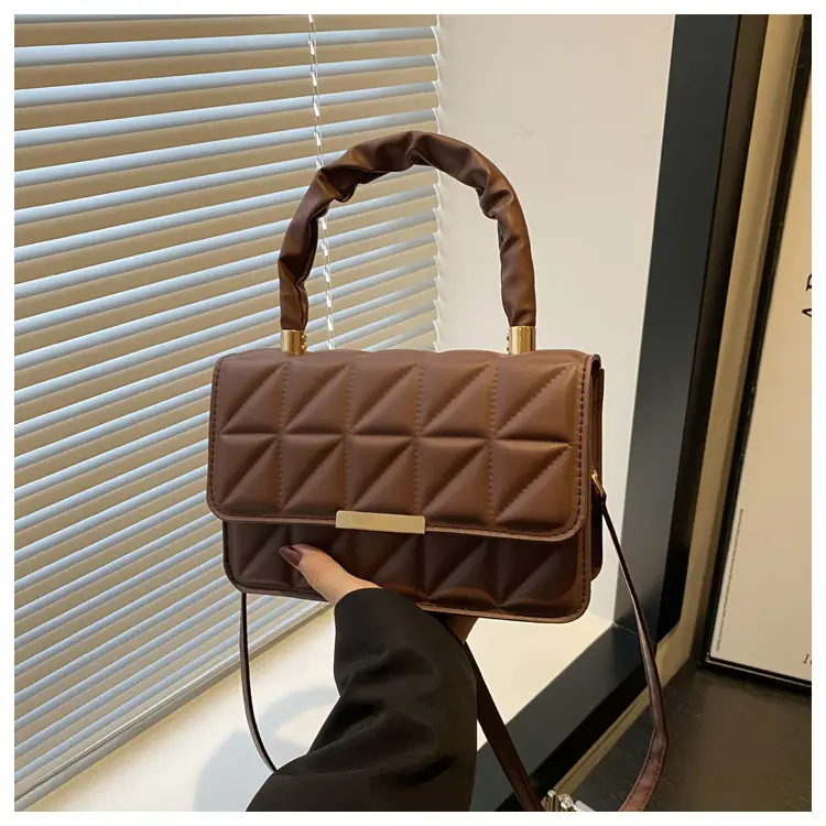 Women's Quilted Brown Shoulder Bag 2024 - Image 5
