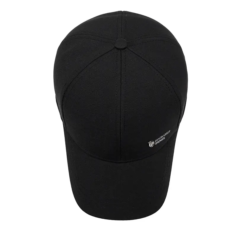 Black Fleece Lined Baseball Cap for Men - Image 7