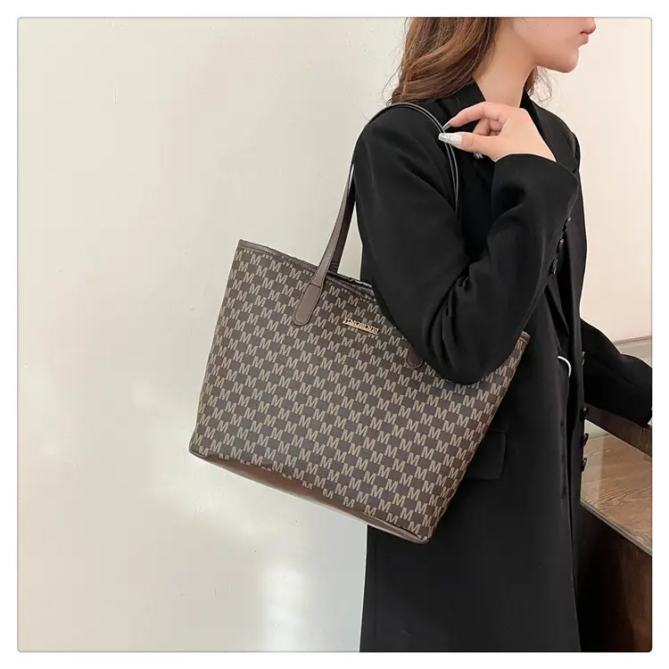 Pink Vintage Checkered Tote Bag for Women Winter Commute — feature 19