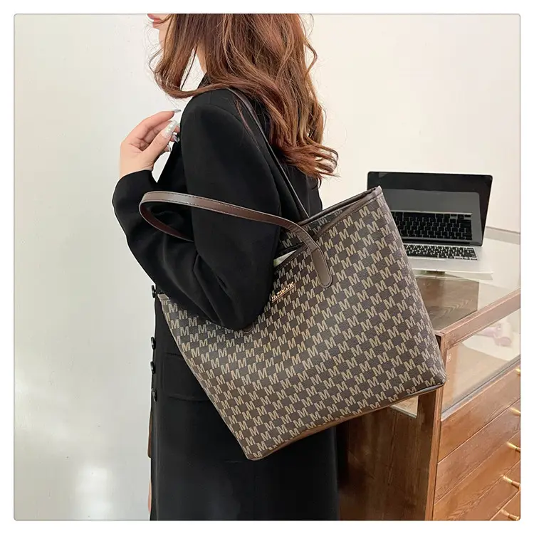 Pink Vintage Checkered Tote Bag for Women Winter Commute — feature 21