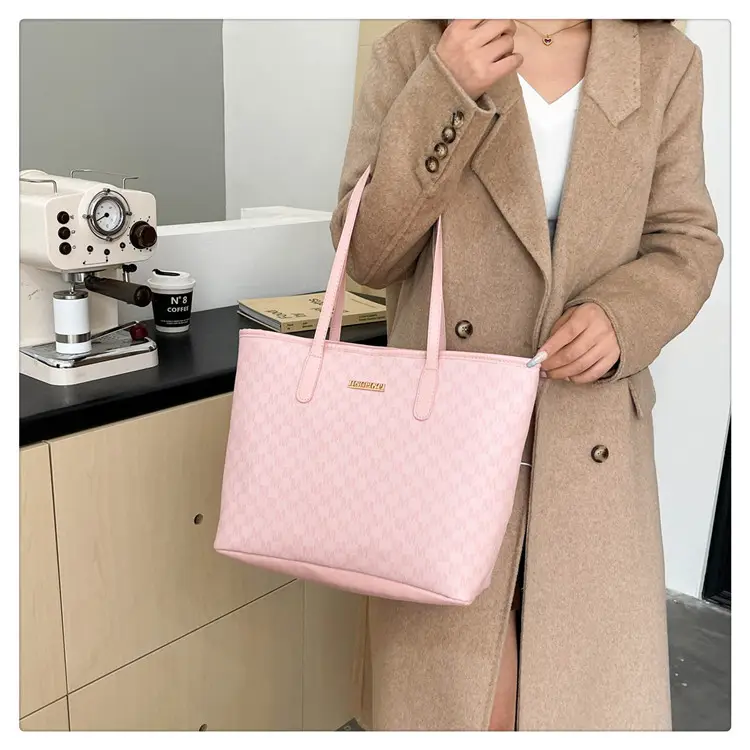 Pink Vintage Checkered Tote Bag for Women Winter Commute — feature 22