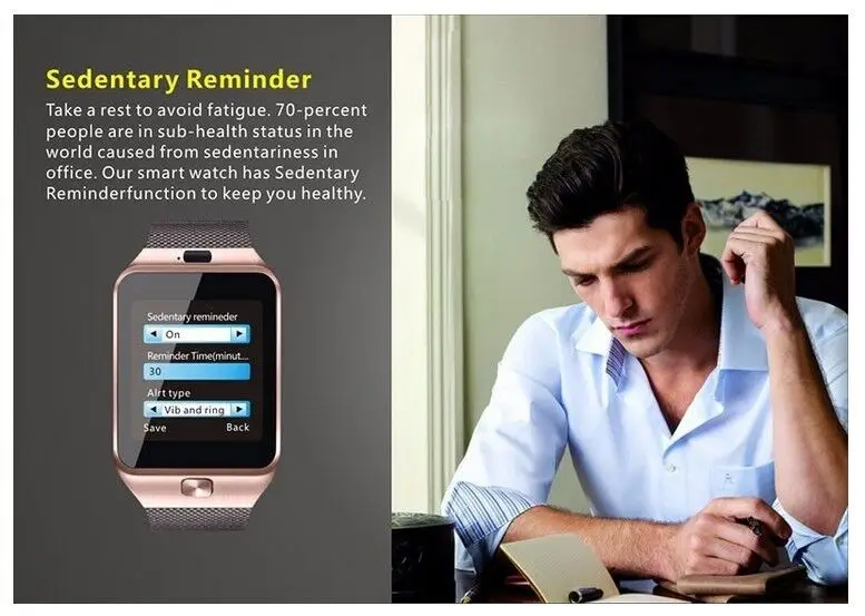 Foreign trade multi-function smart watch DZ09 card can be inserted to take photos Internet calls phone watch touch screen — feature 19
