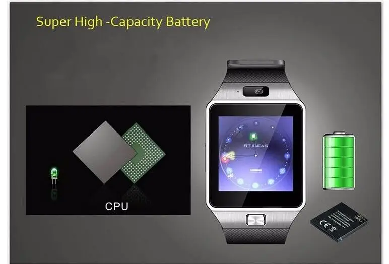 Foreign trade multi-function smart watch DZ09 card can be inserted to take photos Internet calls phone watch touch screen — feature 24