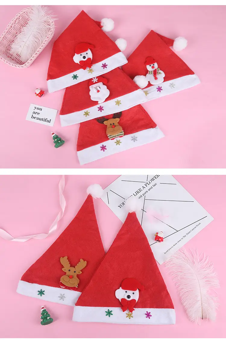 Red Cartoon Christmas Hats for Kids Wholesale — feature 6
