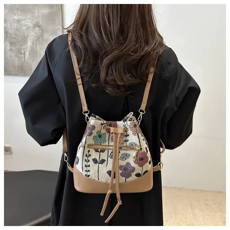 Women's Woven Flower Bucket Bag 2024 Ethnic Commuter - Image 7