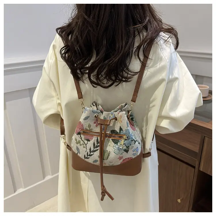 Women's Woven Flower Bucket Bag 2024 Ethnic Commuter — feature 12