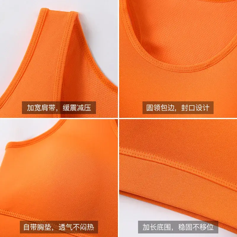 Women's Blue Shockproof Push-Up Yoga Vest with Sling Back - Image 11