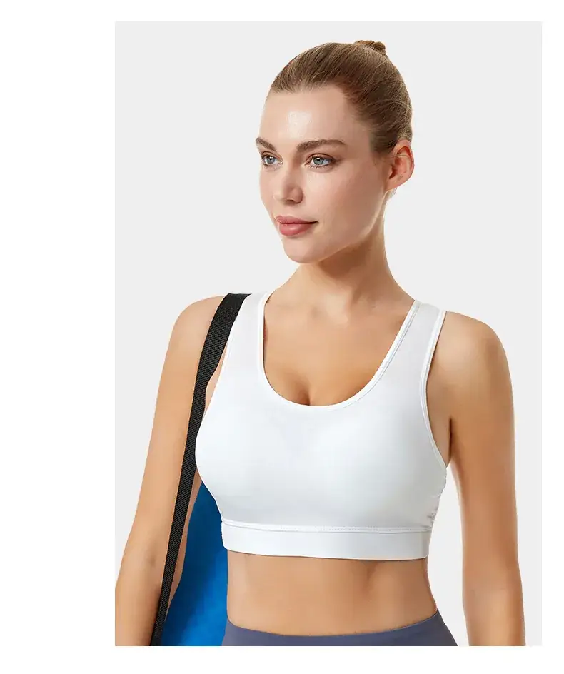 Women's Blue Shockproof Push-Up Yoga Vest with Sling Back — feature 15