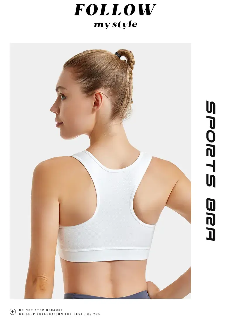 Women's Blue Shockproof Push-Up Yoga Vest with Sling Back — feature 16