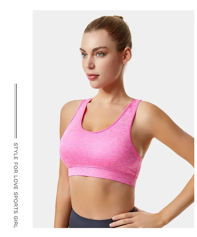 Women's Blue Shockproof Push-Up Yoga Vest with Sling Back — feature 21