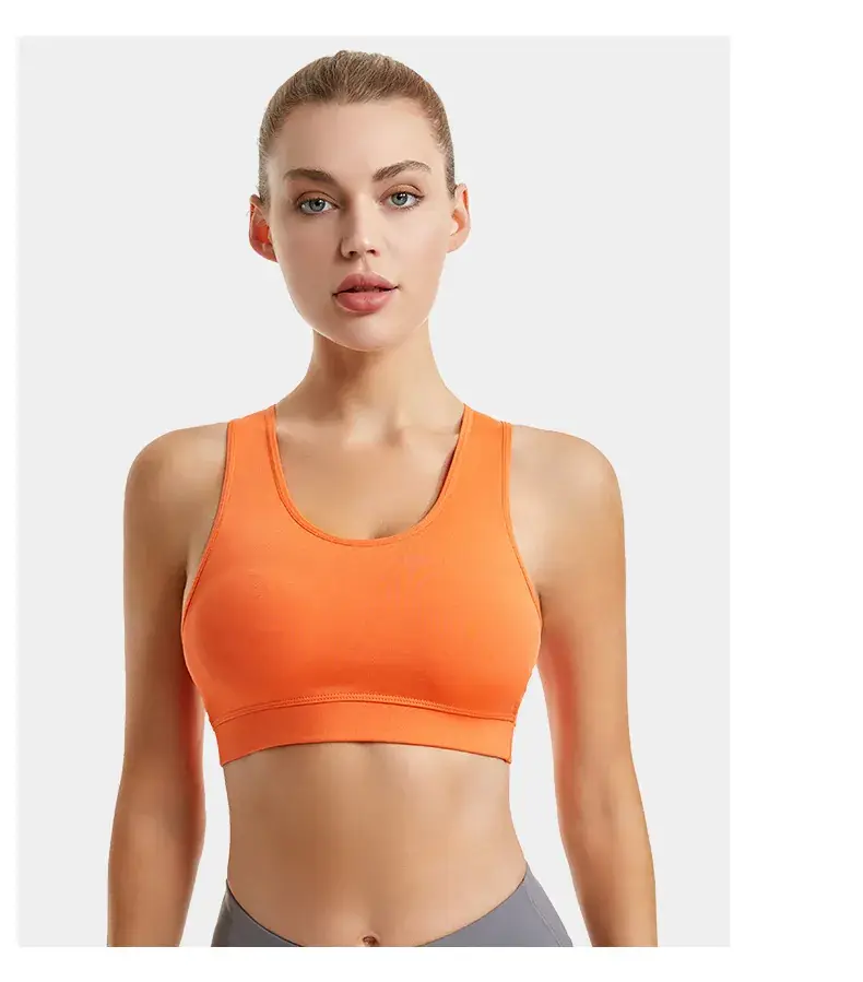 Women's Blue Shockproof Push-Up Yoga Vest with Sling Back — feature 24