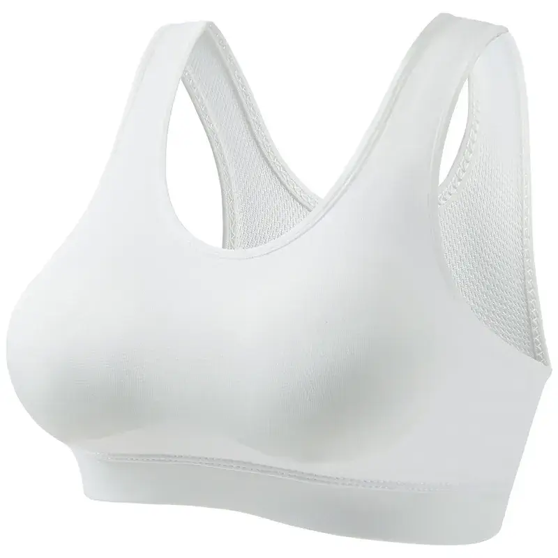 Women's Blue Shockproof Push-Up Yoga Vest with Sling Back - Image 2