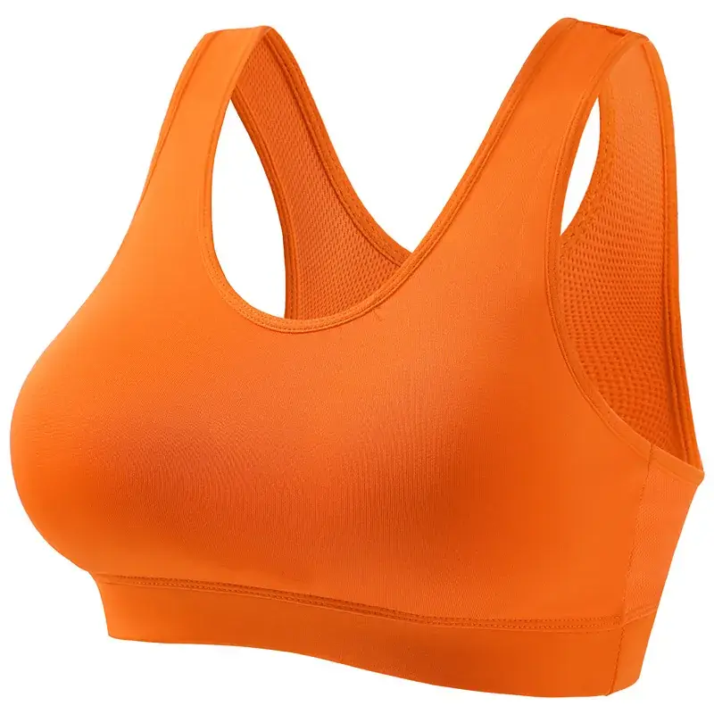 Women's Blue Shockproof Push-Up Yoga Vest with Sling Back - Image 5