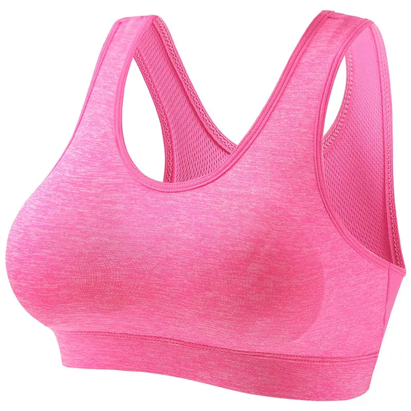 Women's Blue Shockproof Push-Up Yoga Vest with Sling Back - Image 6