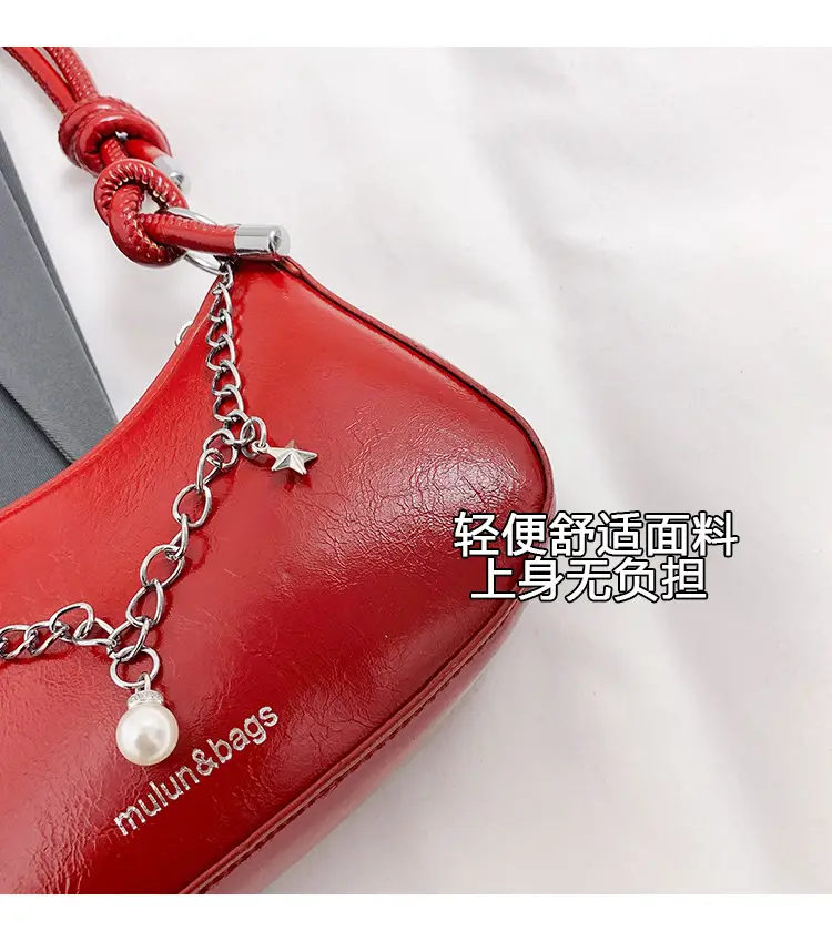 Red Chain Shoulder Bag for Women 2024 Fashion — feature 5