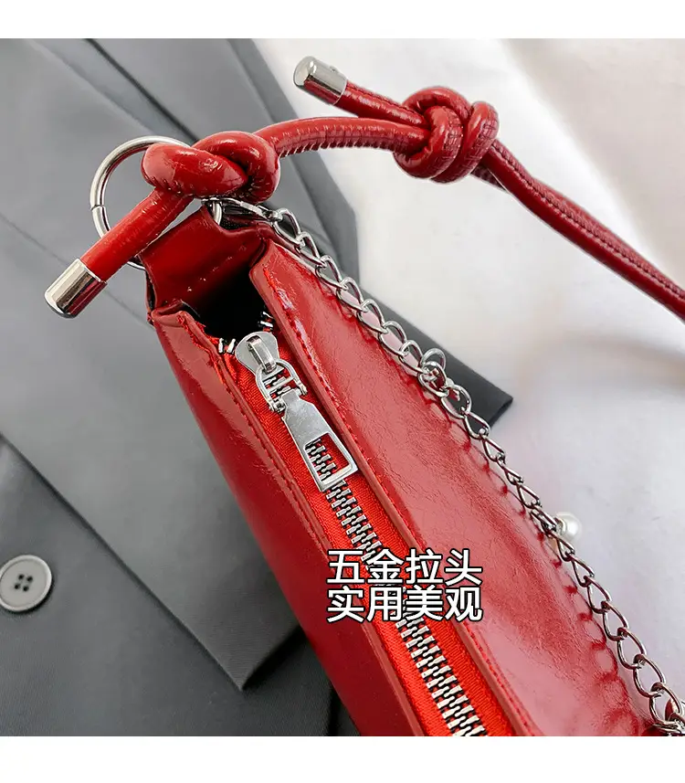 Red Chain Shoulder Bag for Women 2024 Fashion — feature 7