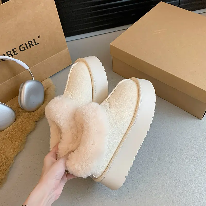 White Fleece Lined Snow Boots for Kids 2024 - Image 2