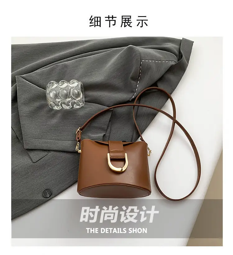 Retro Horseshoe Lock Crossbody Bag Brown 2024 — feature 2