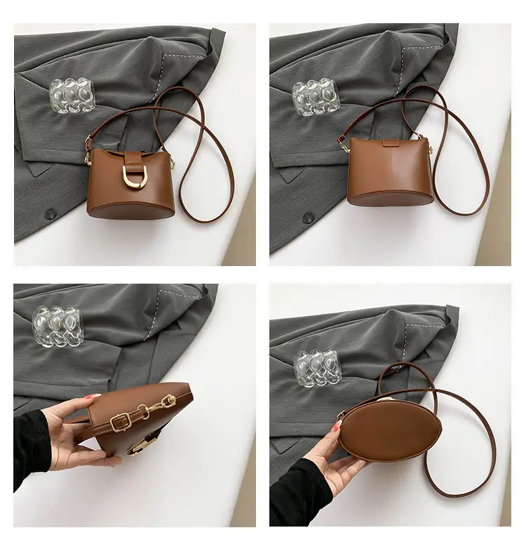 Retro Horseshoe Lock Crossbody Bag Brown 2024 — feature 8