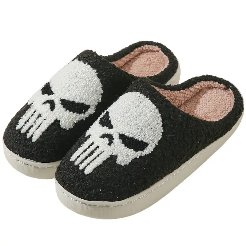 Cross-border Amazon New Halloween Skull Cartoon Ghost Series Winter Cotton Slippers for Men and Women Couple Indoor Drag