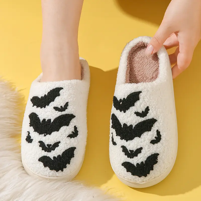 Cross-border Amazon New Halloween Skull Cartoon Ghost Series Winter Cotton Slippers for Men and Women Couple Indoor Drag