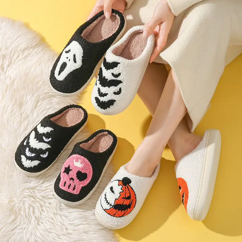 Cross-border Amazon New Halloween Skull Cartoon Ghost Series Winter Cotton Slippers for Men and Women Couple Indoor Drag - Image 14