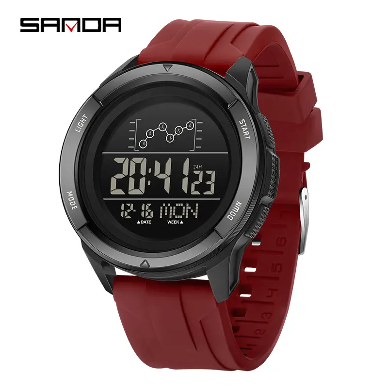Sanda Multifunctional Luminous Watch Black Large Dial - Image 16