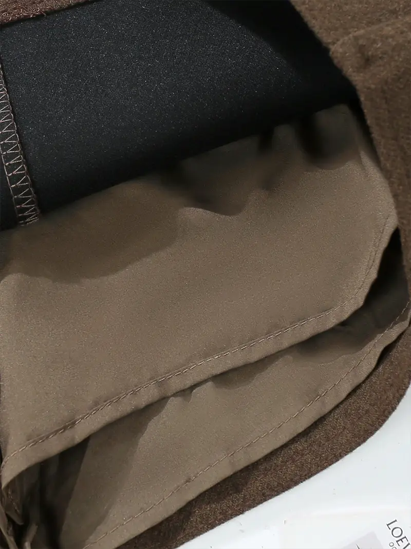 Woolen Belted Skirt Brown Winter Korean Style - Image 7
