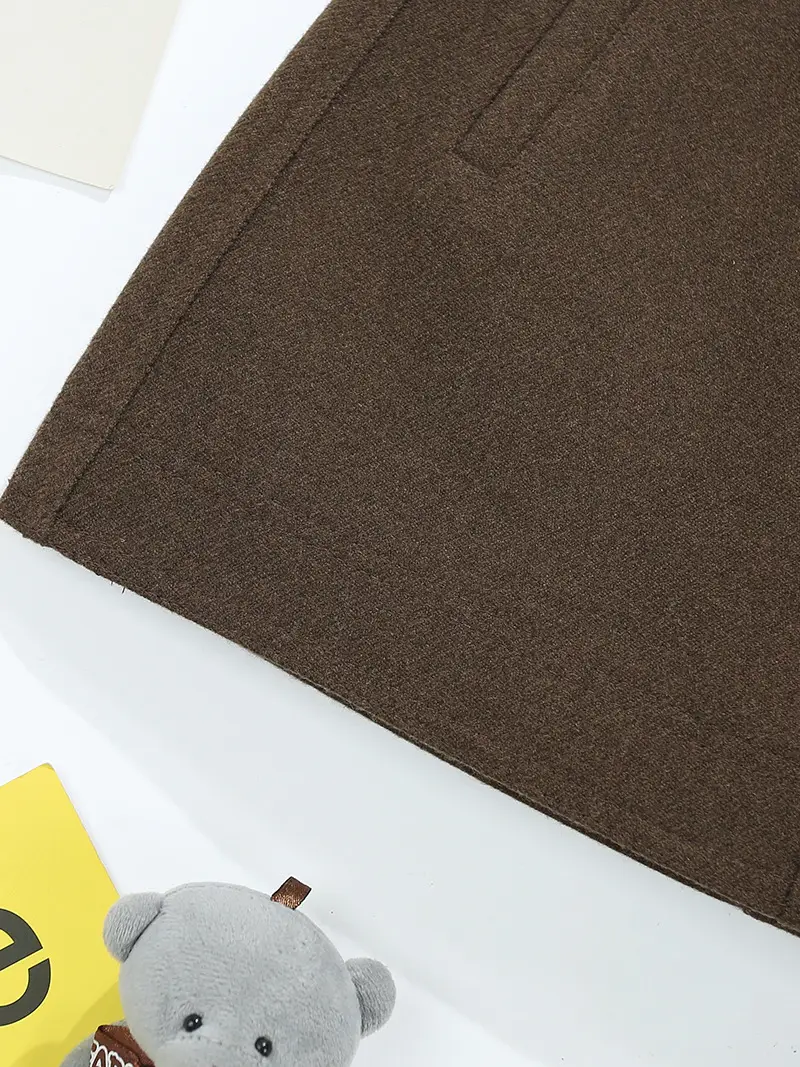 Woolen Belted Skirt Brown Winter Korean Style — feature 10