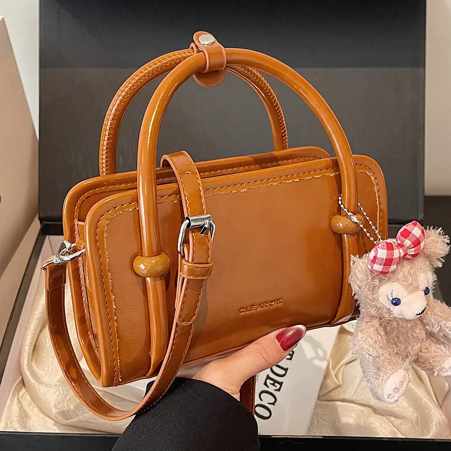 Korean-style Women's Tan Shoulder Bag 2024 - Image 5