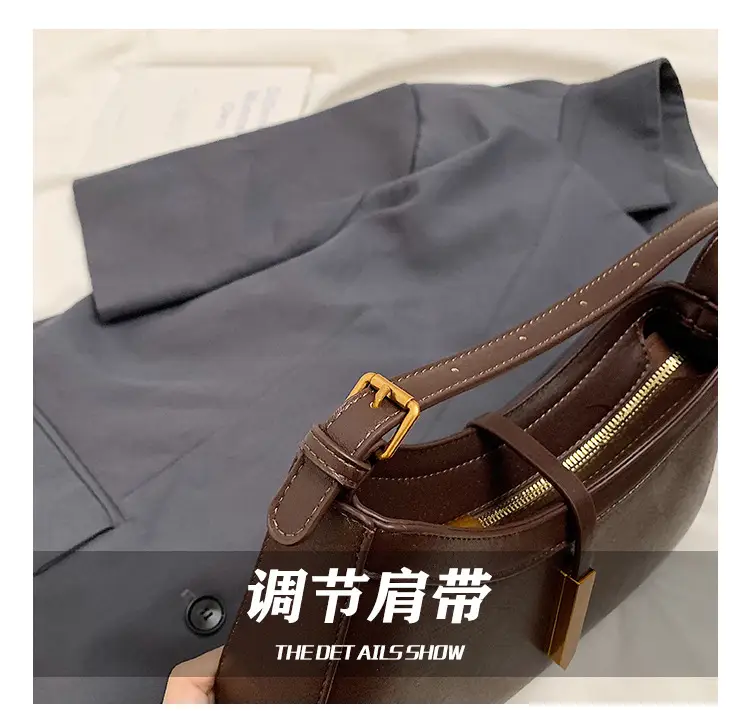 Women Crossbody Bag Brown Leather 2025 Retro Design — feature 12