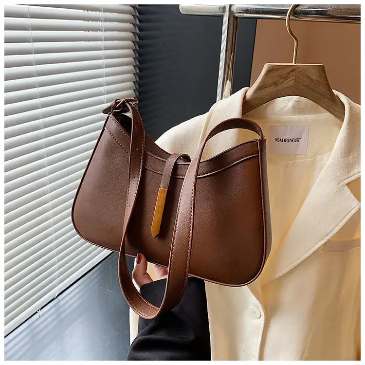 Women Crossbody Bag Brown Leather 2025 Retro Design — feature 22