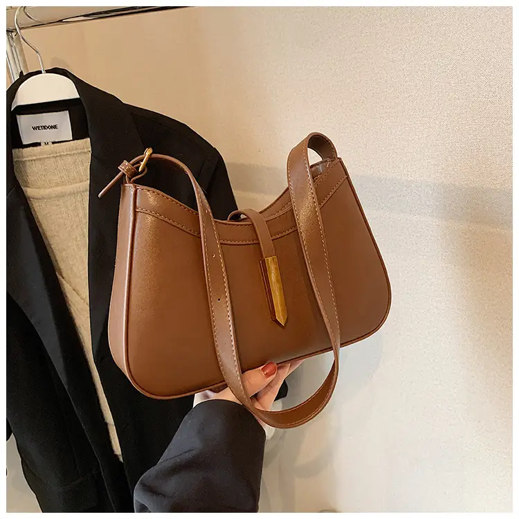 Women Crossbody Bag Brown Leather 2025 Retro Design — feature 23