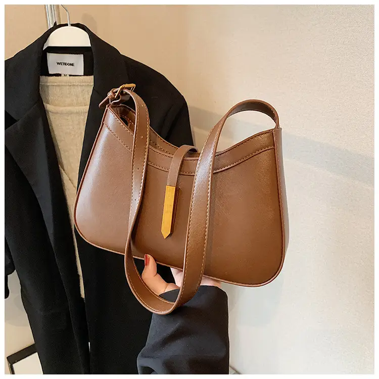 Women Crossbody Bag Brown Leather 2025 Retro Design — feature 24