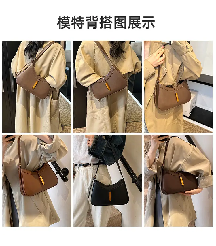 Women Crossbody Bag Brown Leather 2025 Retro Design — feature 3
