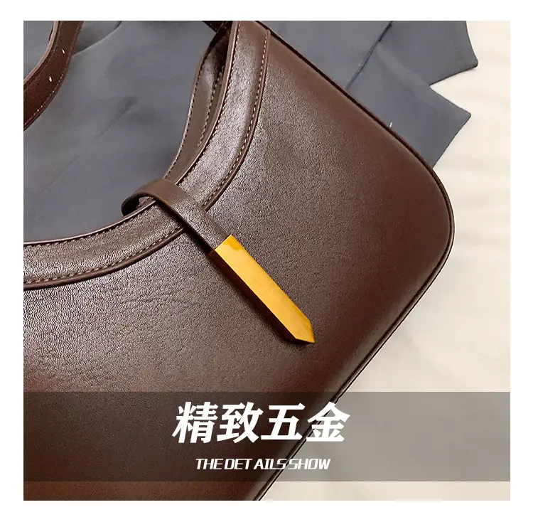 Women Crossbody Bag Brown Leather 2025 Retro Design — feature 9