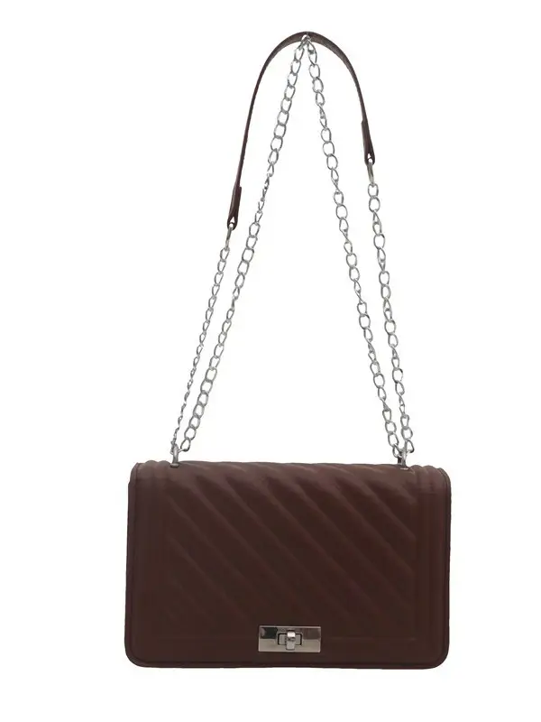 Quilted Chain Crossbody Bag Tan 2025 Women - Image 6