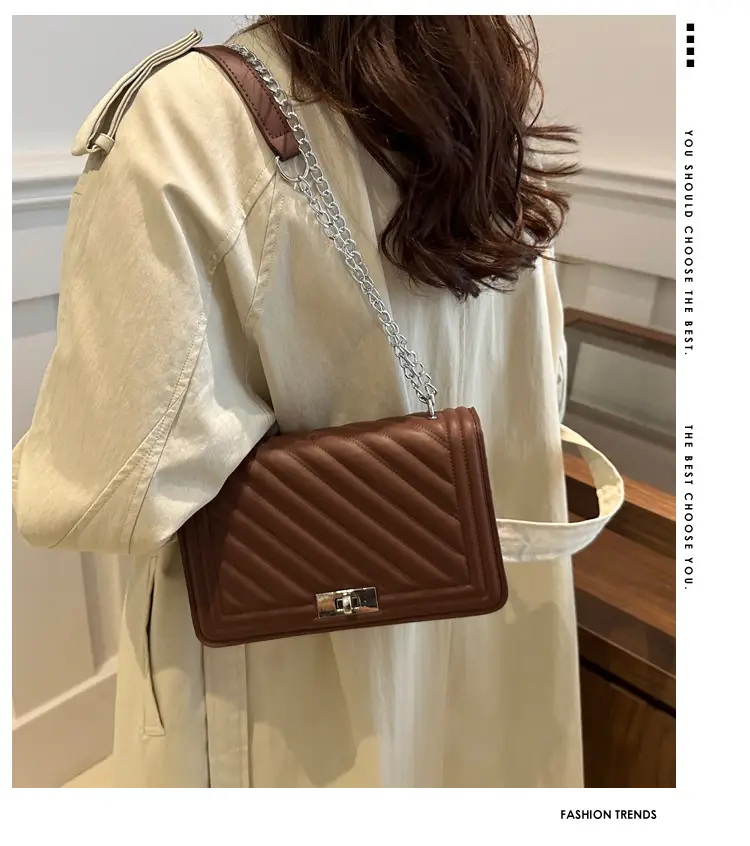 Quilted Chain Crossbody Bag Tan 2025 Women — feature 1