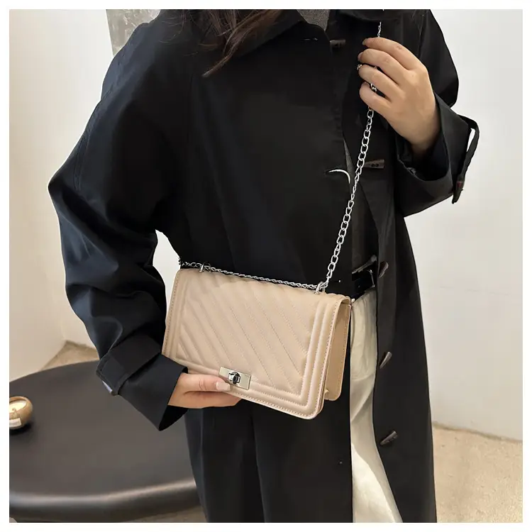 Quilted Chain Crossbody Bag Tan 2025 Women — feature 14