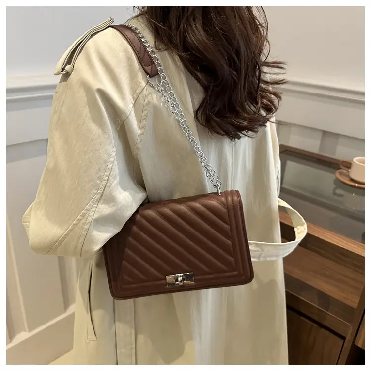 Quilted Chain Crossbody Bag Tan 2025 Women — feature 8