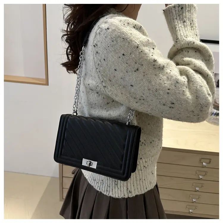 Quilted Chain Crossbody Bag Tan 2025 Women — feature 9