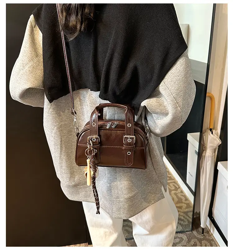 Brown Leather Shoulder Crossbody Bag for Women — feature 2