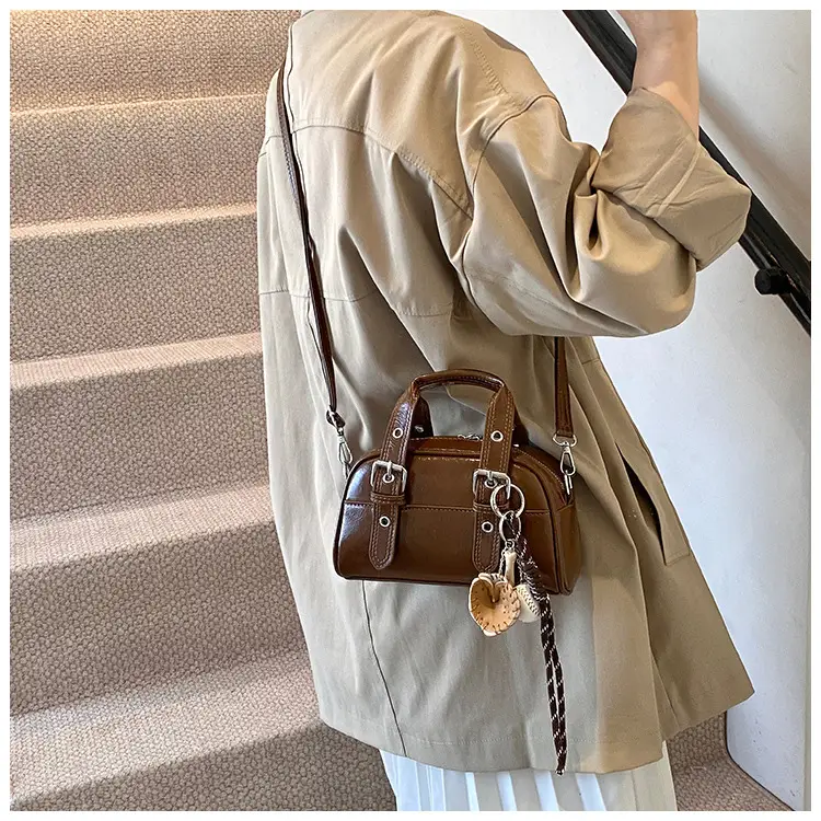 Brown Leather Shoulder Crossbody Bag for Women — feature 21