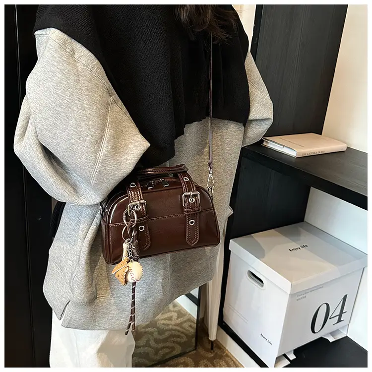 Brown Leather Shoulder Crossbody Bag for Women — feature 25