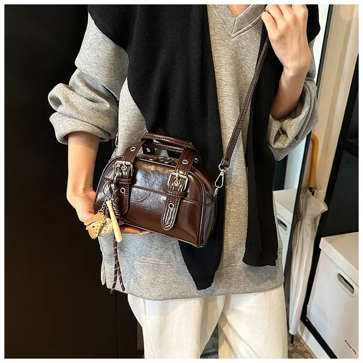 Brown Leather Shoulder Crossbody Bag for Women — feature 26