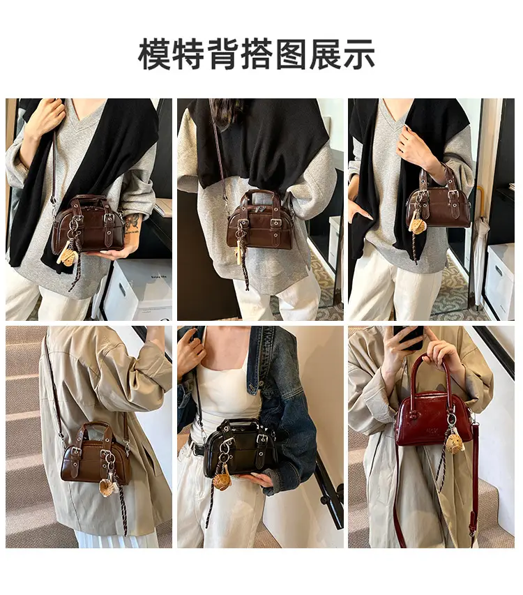 Brown Leather Shoulder Crossbody Bag for Women — feature 4