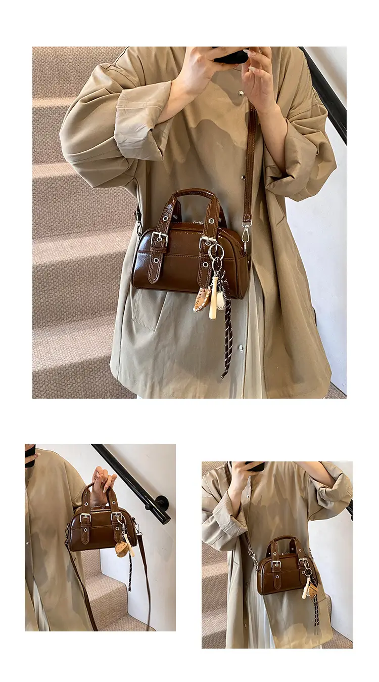 Brown Leather Shoulder Crossbody Bag for Women — feature 7