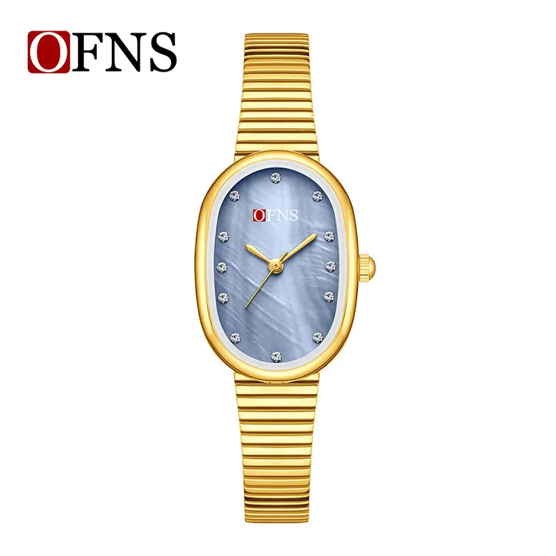 Ofns Women's Gold Mesh Watch with Quartz Movement - Image 15