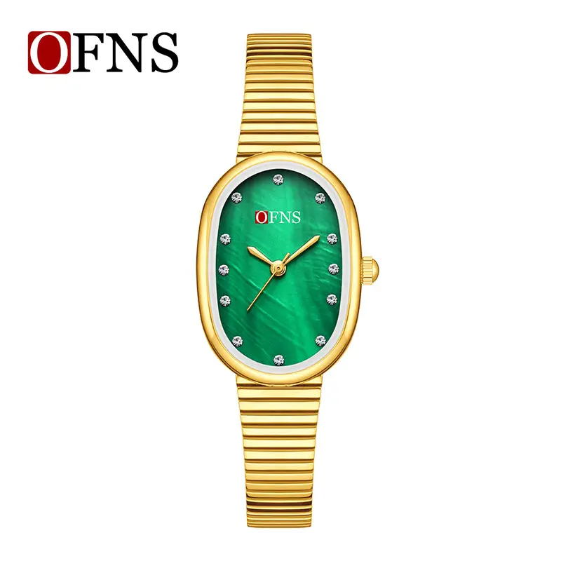 Ofns Women's Gold Mesh Watch with Quartz Movement - Image 16
