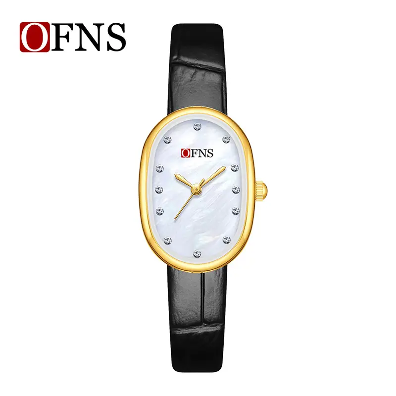 Ofns Women's Gold Mesh Watch with Quartz Movement - Image 4